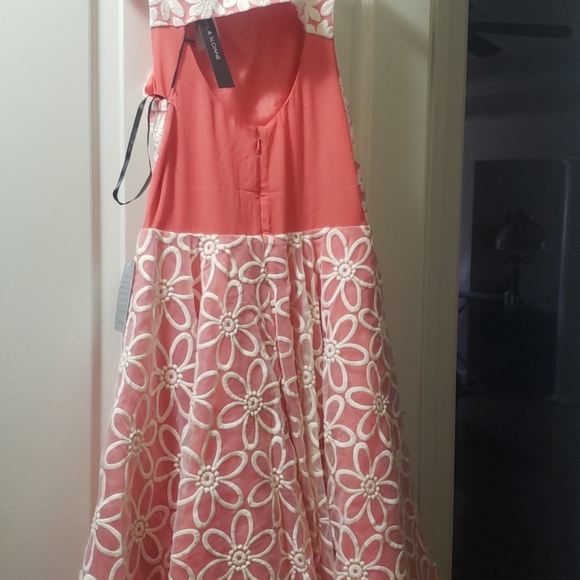 Kaya & Sloane Melon/ white Fit & Flare Dress - Picture 5 of 6